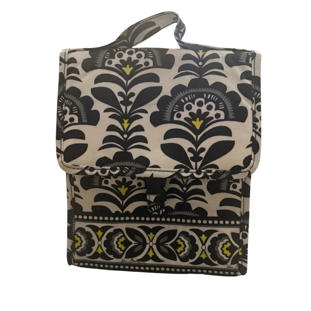 Vera Bradly Stylish Black and Yellow Patterned Lunch Bag. Brand new